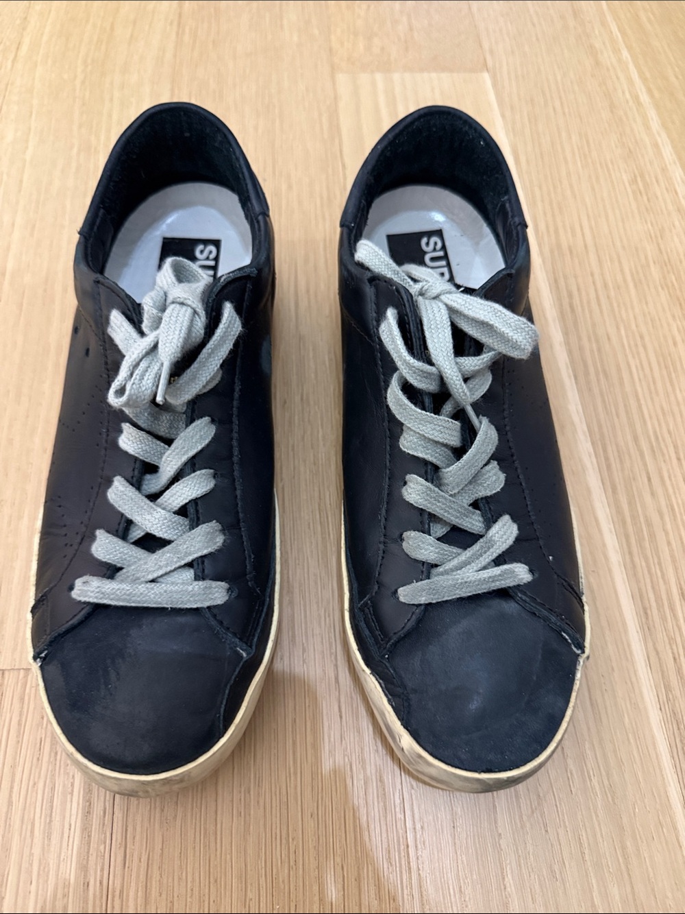 Women’s Golden Goose Black Leather Superstar Low-Top Sneakers - NWT & Box